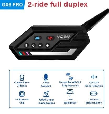 Intercom Sistem Comunicare Moto Offroad 4x4 Ski Wifi Gearelec Gx6 - Set 2 Bucati [6]