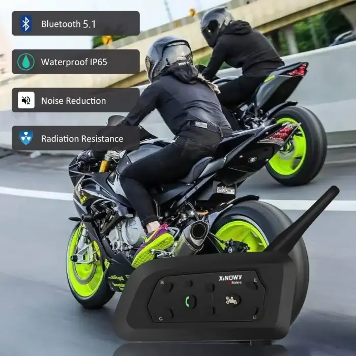 Intercom Sistem Comunicare Moto Offroad 4x4 Ski Wifi Xinow V6 Pro - Set 2 Bucati [8]