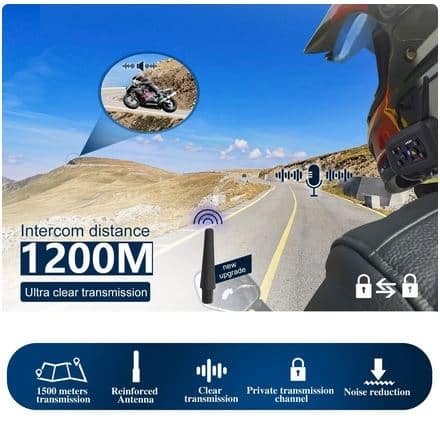 Intercom Sistem Comunicare Moto Offroad 4x4 Ski Wifi Xinow V6 Pro - Set 2 Bucati [2]