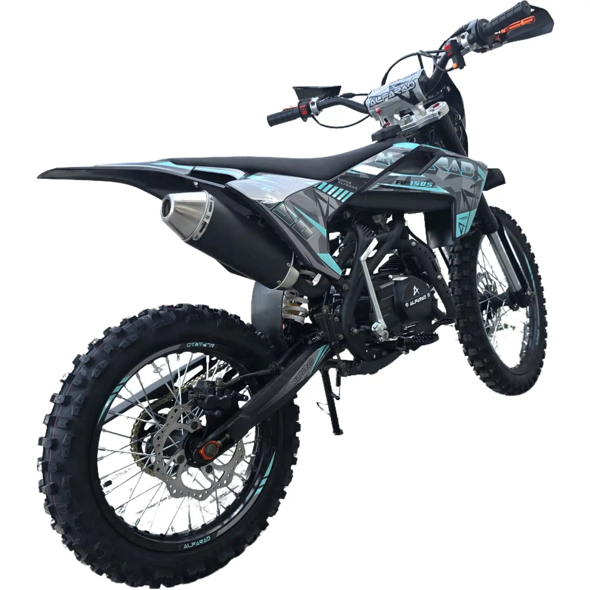 Motocicleta Cross 160cc, Alfarad T6S, Pornire La Buton Roti 19-16", Turcuaz [7]