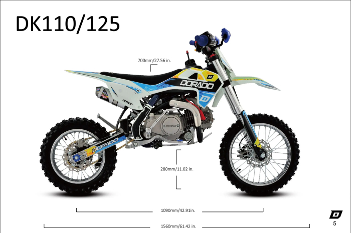 Motocicleta MiniRocket MiniPit DT110 110cm3  roti 14"/12" pornire Buton-Semi-Automat [6]