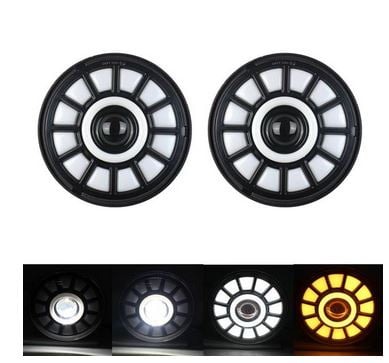 Set Faruri Cu Lupa Led 7inch Cu Led Si Angel Eyes | Semnalizari [1]