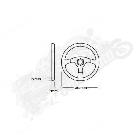 Volan Universal 350 Mm Plat Piele Intoarsa Races [2]