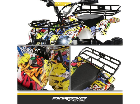 Atv Electric copii 3-7 ani Eco Torino 1000W 36V Graffiti Minirocket Verde [10]