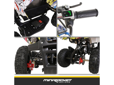 Atv Electric copii 3-7 ani Eco Torino 1000W 36V Graffiti Minirocket Verde [11]