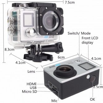 Service - Camera Actiune (Action Cam) Subacvatica Ydi 4k Wifi 30m Sub, 23 Accesori