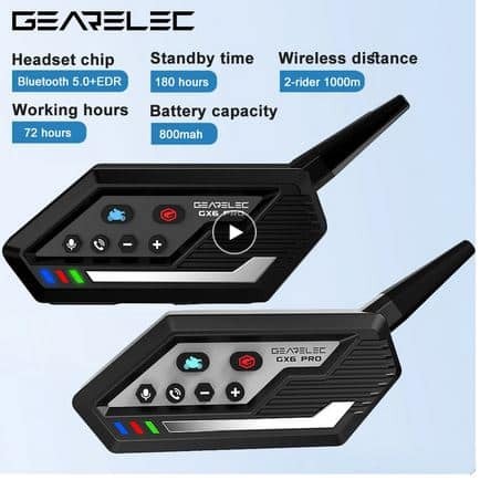 Sistem Complet Comunicare - Intercom Sistem Comunicare Moto Offroad 4x4 Ski Wifi Gearelec Gx6 - Set 2 Bucati
