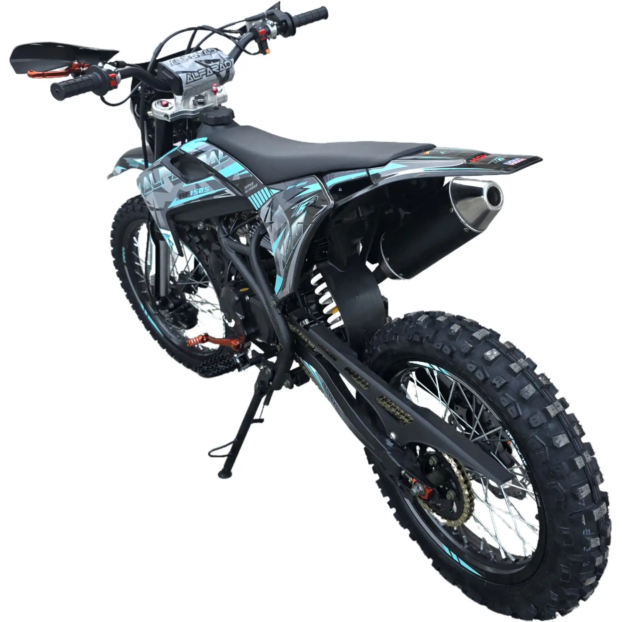 Motocicleta Cross 160cc, Alfarad T6S, Pornire La Buton Roti 19-16", Turcuaz [2]