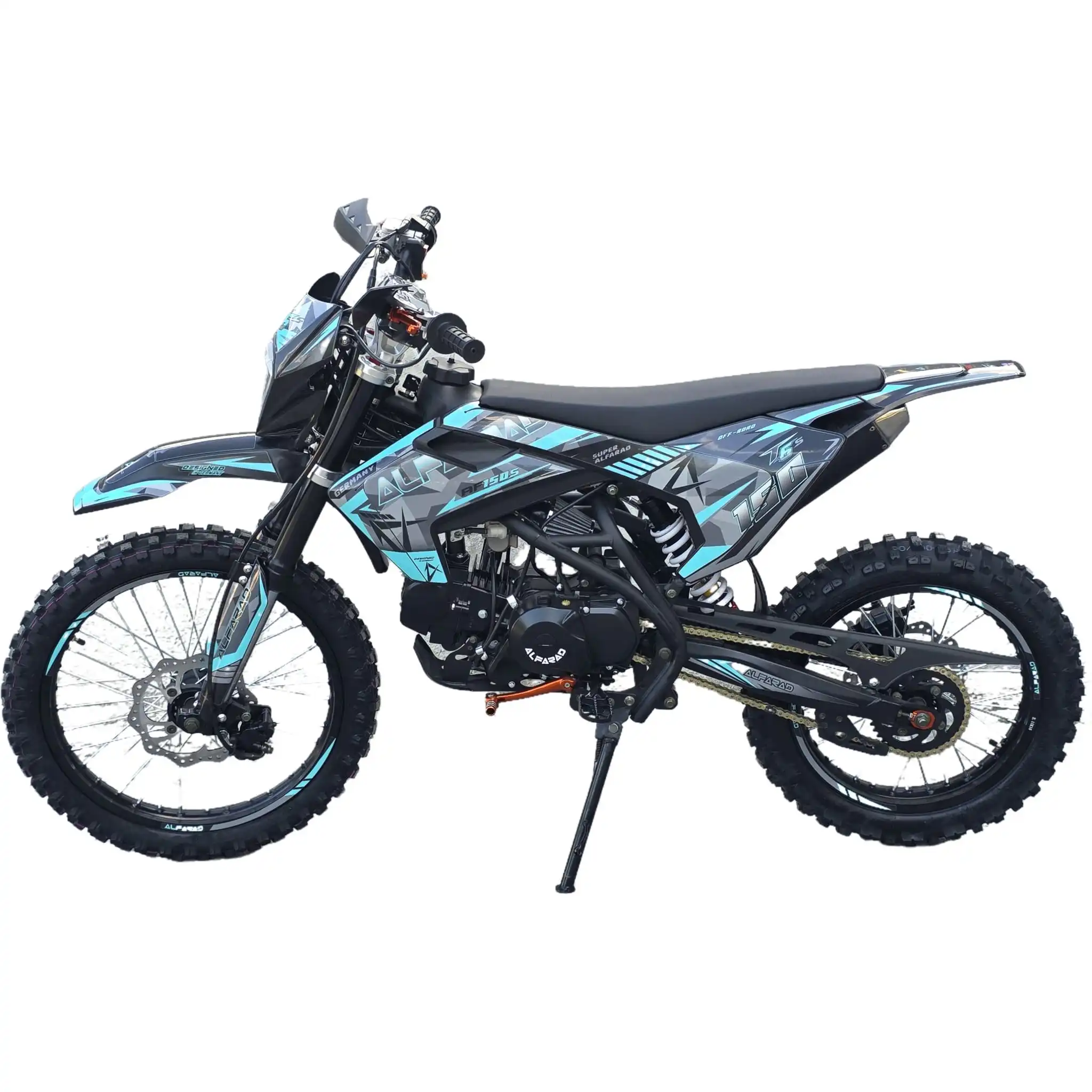 Motocicleta Cross 160cc, Alfarad T6S, Pornire La Buton Roti 19-16", Turcuaz [1]