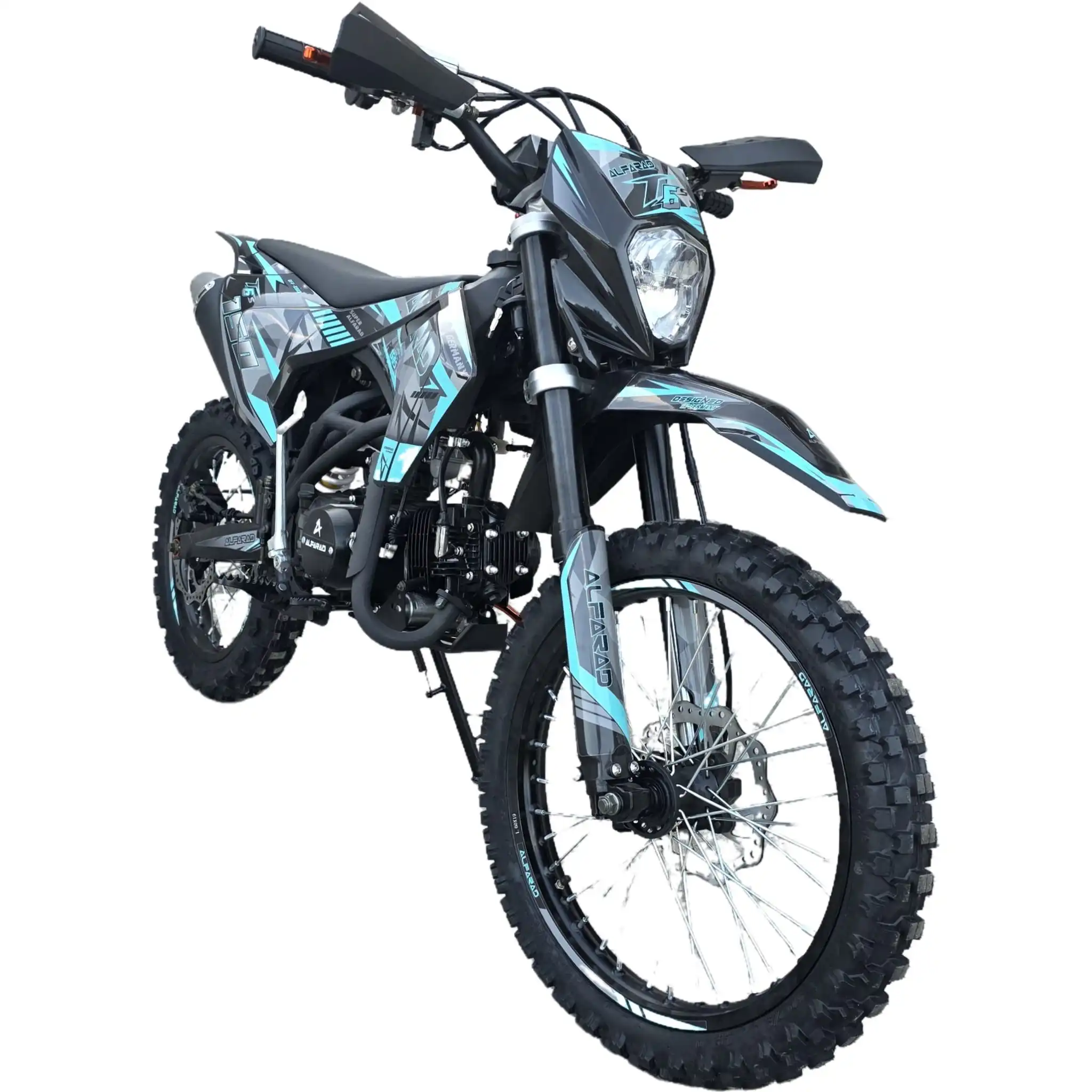Moto Adolescenti (4-17 Ani) - Motocicleta Cross 160cc, Alfarad T6S, Pornire La Buton Roti 19-16", Turcuaz