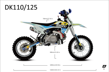 Motocicleta MiniRocket MiniPit DT110 110cm3  roti 14"/12" pornire Buton-Semi-Automat [5]