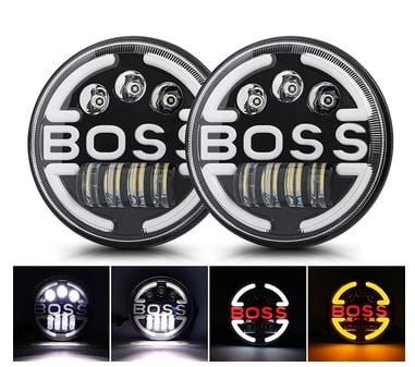 4x4 Auto - Set Faruri Cu Lupaa17.8 Cm Cu Led Si Angel Eyes | Semnalizari Boss
