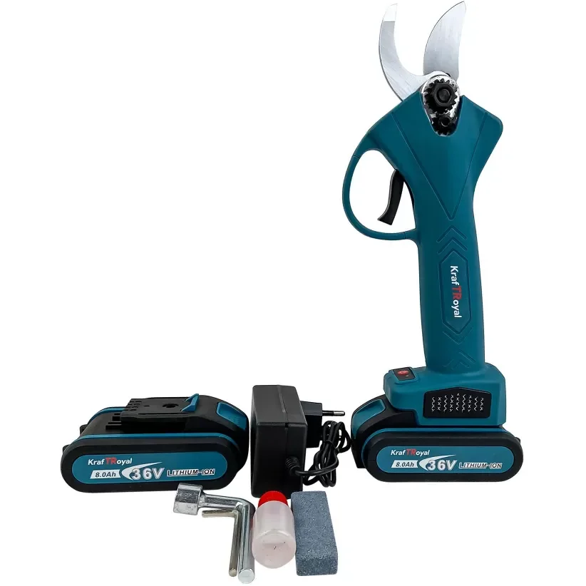 Unelte electrice Hobby - Foarfeca electrica de gradina Kraft Royal, 2 acumulatori, 36V, 8Ah