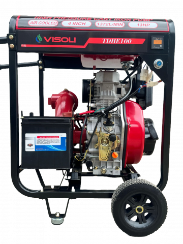 Motopompe - Motopompa diesel 13CP Visoli TDH100CLE 4 Toli - Pornire Electrica - 60M Verticala