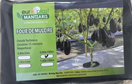 Folie neagra mulcire 1.2m x 100m