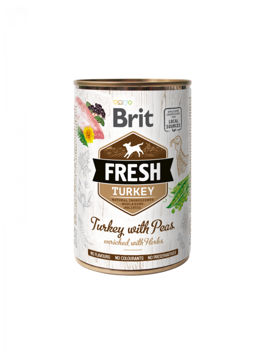 Brit Fresh conservă pentru câini cu curcan [1]