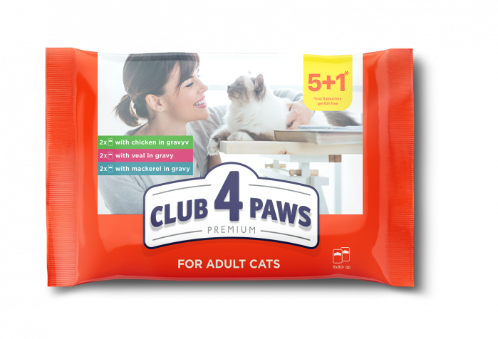 Club 4 Paws Premium Hrana umeda pisici set de 5+1 [1]
