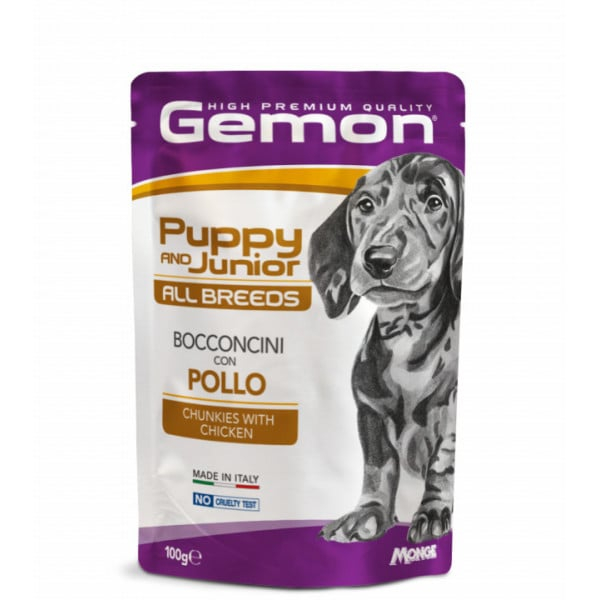 Gemon hrană umedă pentru cătei juniori cu pui 100g [1]