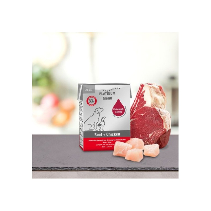 Platinum Menu Beef & Chicken - hrană umedă premium pentru câini adulți 185g [1]