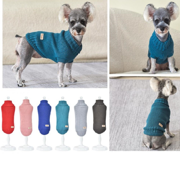 Pulover tricotat pentru caini, 25 cm Div. culori [1]