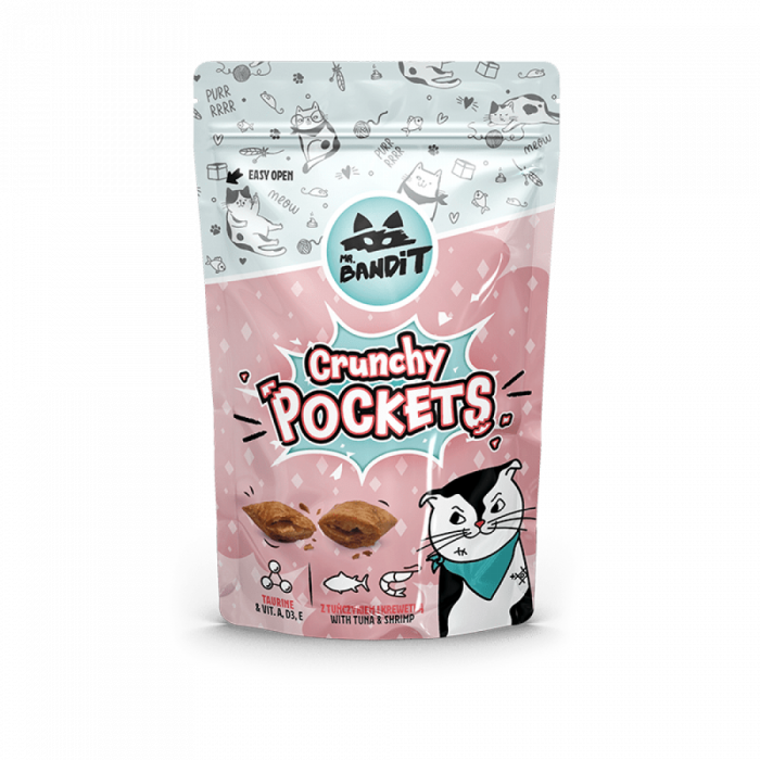 Recompense pentru pisici Mr.Bandit Cat Crunchy Pockets cu ton si creveti, 40 G [1]