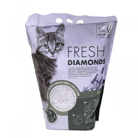 Litieră & Așternut - Asternut Silicat Mpets Fresh Diamonds cu lavandă, 5 l