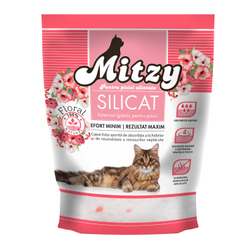 Litieră & Așternut - Așternut Silicat pentru litiera cu miros floral Mitzy 3.8 L