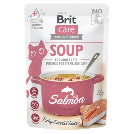 Hrană umedă - Brit Care Cat Soup with Salmon 75 g