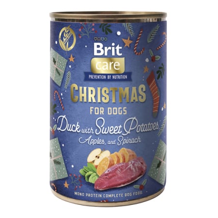 CHRISTMAS SHOP - Brit Care Dog Christmas Selection conserva pentru caini cu rata  400 g - Copie