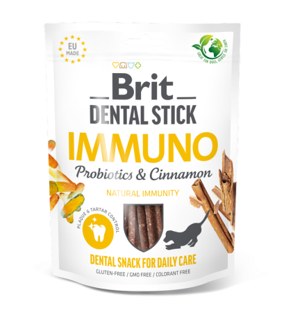Recompense & Snack - Brit Dental Stick with Immuno Probiotics & Cinnamon​, recompense pentru câini