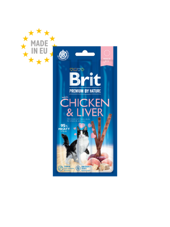 Recompense & Snack - Brit Premium by Nature Recompense sticks pentru pisici cu pui si ficat