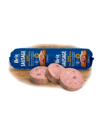 Câini - Brit Premium salam pentru câini cu vită li pește 800g