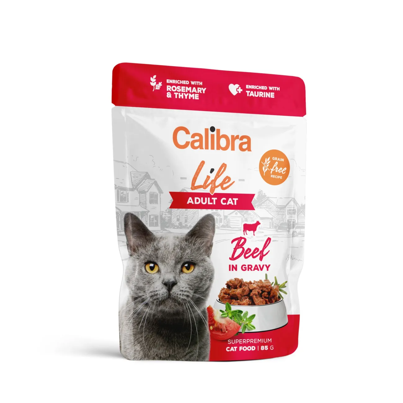 Hrană umedă - Calibra Cat Life Plic Adult Beef in gravy 85g