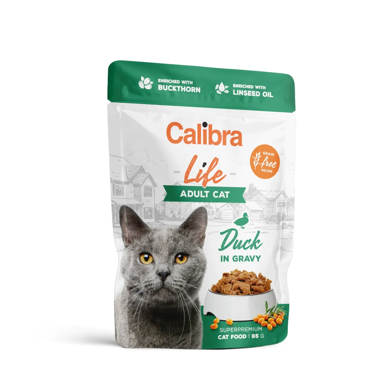 Hrană umedă - Calibra Cat Life Plic Adult Duck in gravy 85g