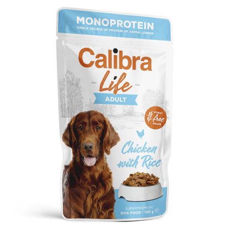 Dog OUTLET - Calibra Dog Life hrană umedă pentru câini cu pui și orez 150g