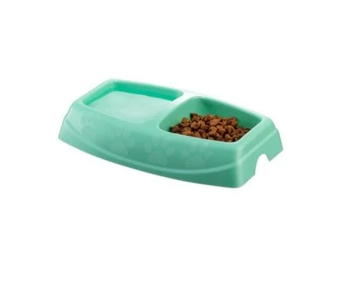 Accesorii - Castron dublu 4DOG Deluxe Verde, 2x 400 ml