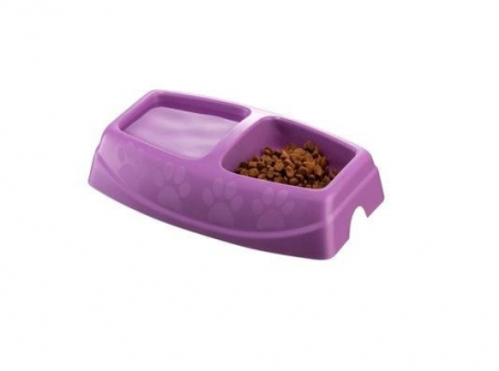 Castroane & Adăpătoare - Castron dublu 4DOG Deluxe Mov 2x0,25L