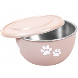 Castroane & Adăpătoare - Castron inox bej cu capac, 350 ml