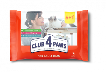 Hrană umedă - Club 4 Paws Premium Hrana umeda pisici set de 5+1