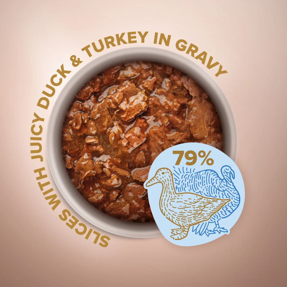 Club 4 Paws Premium Plus Selection Hrana umeda pentru caini adulti de talie mica -Bucati de rata si curcan in sos,85g [1]