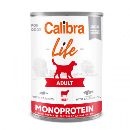 Hrană umedă - Conservă pentru caini Calibra Dog Life Adult conservă cu vită, 400 g