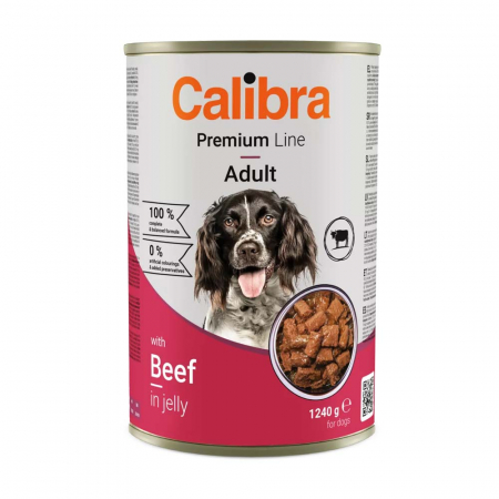 Câini - Conserva pentru caini Calibra Premium cu vita, 1.24 Kg
