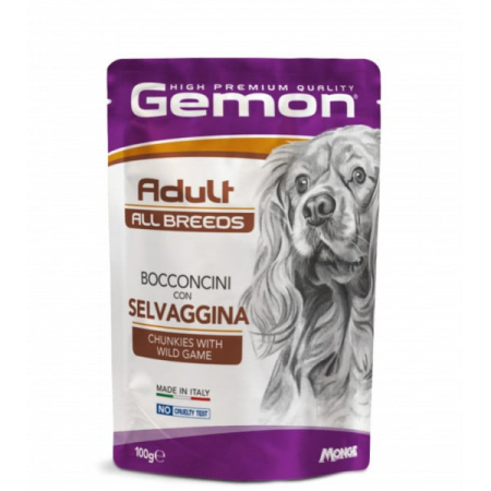 Hrană umedă - Gemon hrană umedă pentru câini cu vânat 100g