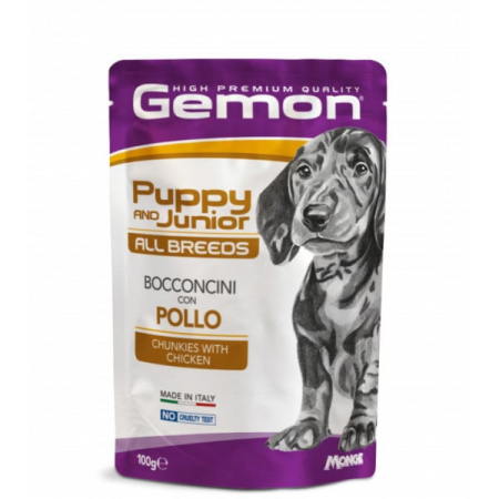 Dog OUTLET - Gemon hrană umedă pentru cătei juniori cu pui 100g