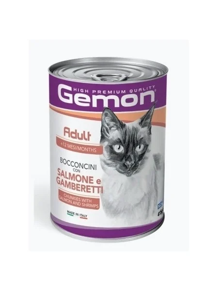 Cat OUTLET - Gemon Premium conservă pt pisici cu somon și creveți 415g