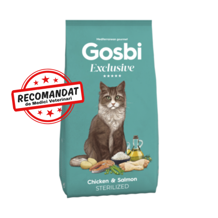 Hrană uscată - Gosbi Exclusive Cat Sterilised Chicken & Salmon 6 Kg