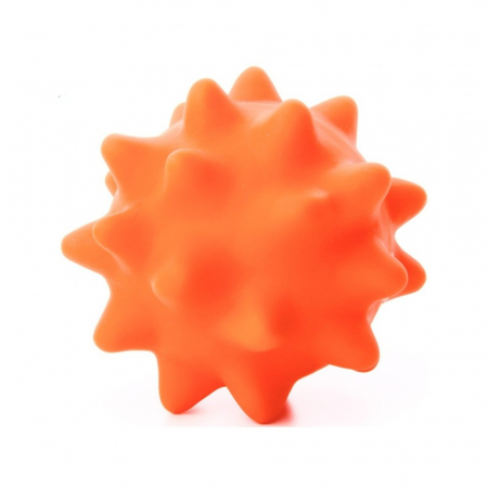 Câini - Jucărie pentru câini, minge buzdugan portocaliu 9 cm