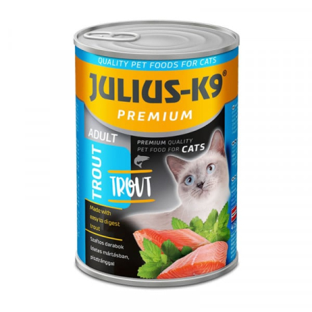 Hrană umedă - Julius K9 Cat - Hrană umedă premium pentru pisici cu Pastrav - 415g