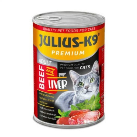 Hrană umedă - Julius K9 Cat - Hrana umeda premium pentru pisici cu vită și ficat 415g