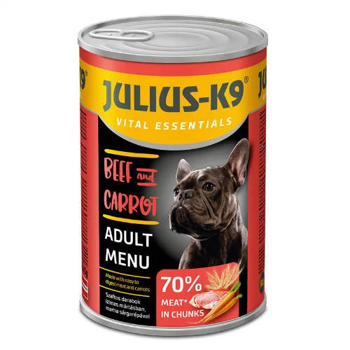 Hrană umedă - Julius K9 Hrană umedă pentru câini cu vită și morcovi, 1.24 kg